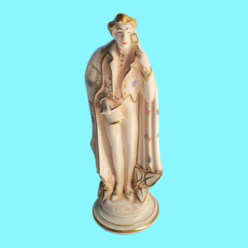 Vtg Taube China Victorian Courting Bowing Male Figurine Porcelain 9" Jim Dandy
